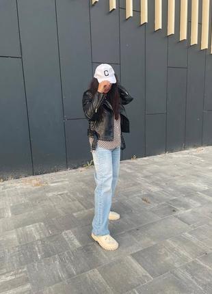 Стильна куртка косуха з екошкіри пітон-лак, жіноча косуха