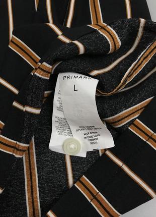 Стильная черная тенниска primark в полоску, полоску, примарк, гавайку, шведку, рубашку на короткий рукав, трендовую, коричневую.6 фото