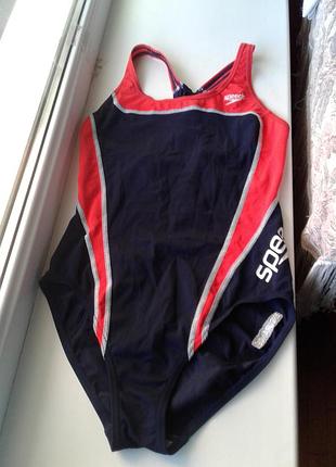 Подростковый спортивный слитный купальник в бассейн или на пляж speedo 14 лет 164 см