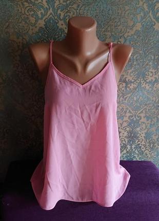 Женская розовая майка блуза блузка блузочка р.s/m