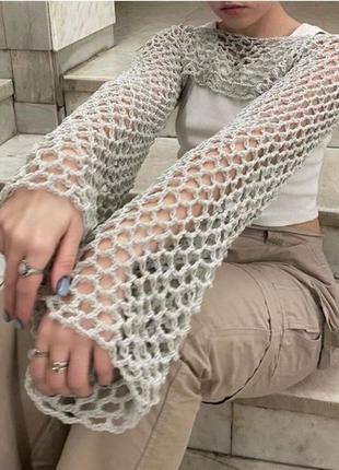 Вязаный топ-топ сетка
