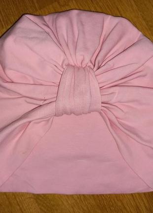 Демисезонная розовая шапка тюрбан солоха 9 12 18 мес 74 86 см2 фото