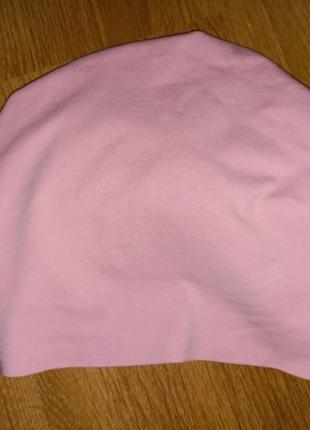 Демисезонная розовая шапка тюрбан солоха 9 12 18 мес 74 86 см3 фото