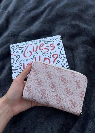 Стильный кошелек guess розовый3 фото