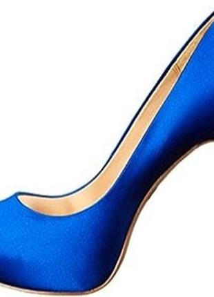 Туфли синие стразы badgley mischka дизайнерские люкс свадебные высокий каблук камешки атласные2 фото