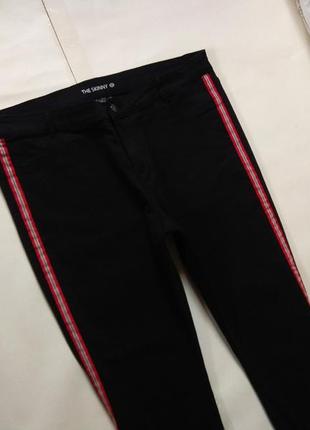 Акция! стильные черные джинсы скинни с лампасами yessica, 18 pазмер.4 фото