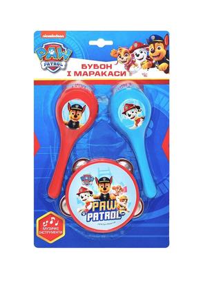 Іграшкові бубон та маракаси на блістері. ігровий набір tm “paw patrol”1 фото