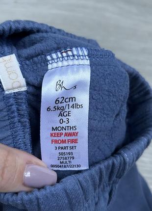 Набор теплых штанишек 1-4 м для новорожденного5 фото