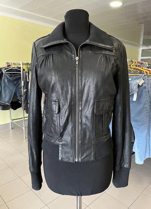 🔥 розпродаж 🔥чорна шкіряна куртка warehouse