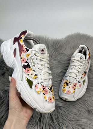 Adidas falcon flower кожаные кроссовки