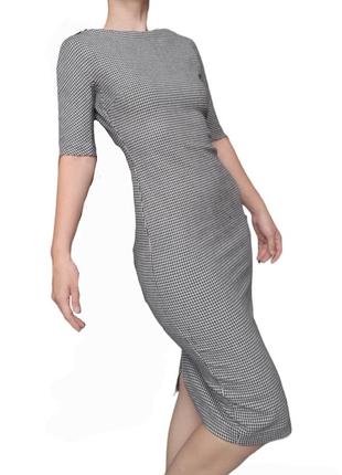 Платье макси zara women s/44 черное в клетку