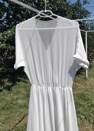 Красивое белое длинное платье zara с вышивкой8 фото