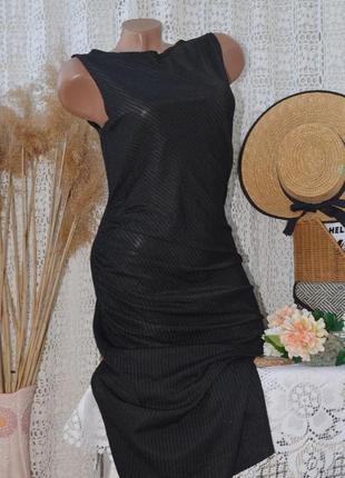 28/м очень стильное красивое женское платье сарафан макси с блестящими линиями зара zara1 фото