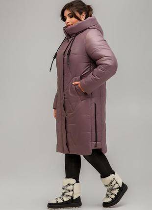 Зимове пальто прямого силуету із плащової тканини2 фото
