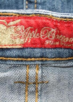 Брендовая джинсовая мини юбка с вышитым лого, s4 фото