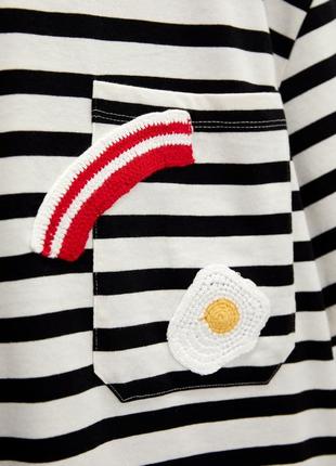 Смугаста футболка з яєчнею zara, плетіння розмір l оригінал new collection2 фото