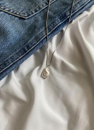 Серебристый кулон под жемчужины, подвеска