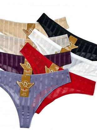 Труси жіночі стрінги в смужку lavolle 13517 - 6 шт.