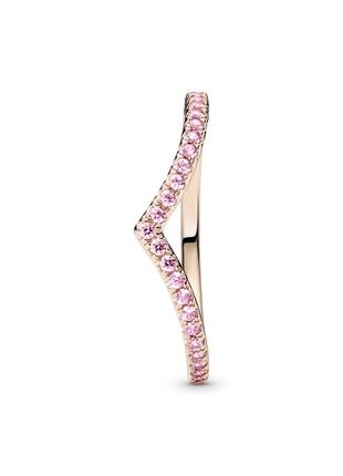 Каблучка wishbone із рожевими камінцями пандора