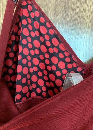 Вінтажний топ насиченого червоного кольору, шовк та кашемір у складі, ідеальний стан, розмір m-l9 фото