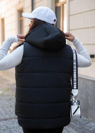 Женская жилетка с капюшоном, 50-60 размеры6 фото