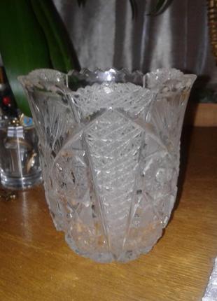 Ваза конфетница хрусталь тяжелая винтаж