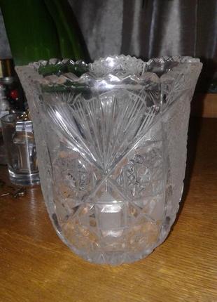 Ваза конфетница хрусталь тяжелая винтаж