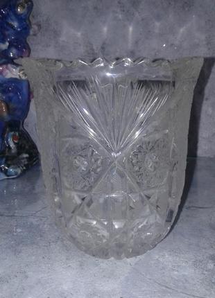 Ваза конфетница хрусталь тяжелая винтаж