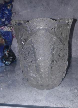Ваза конфетница хрусталь тяжелая винтаж