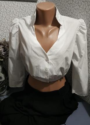 Белая укороченная блуза, топ.5 фото
