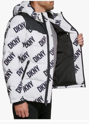 Dkny мужская стеганая куртка-пуховик shawn с капюшоном размер хл