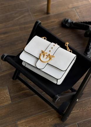 Сумка pinko love classic icon spallaccio люкс качества в белом и черном цвете.