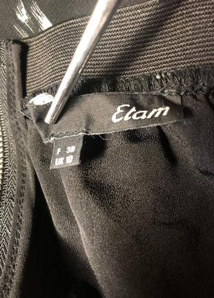 Etam черная мини юбочка с кружевом на резинке юбка короткая3 фото