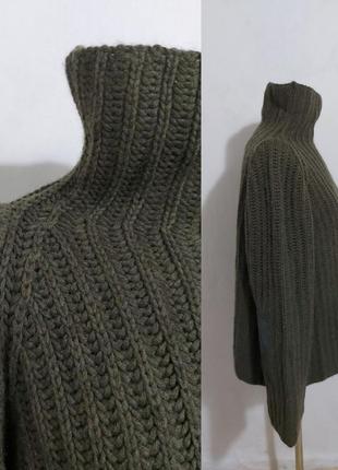 Кашемировый свитер под горло оверсайз из обьемной вязки jil sander2 фото