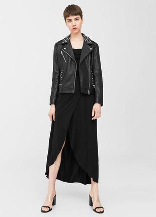 Шкіряна жіноча косуха, куртка з шипами, заклепками xs, s mango оригінал3 фото