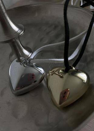 Чокер сердце серебряный2 фото
