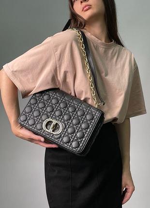 Сумка christian dior large caro bag black