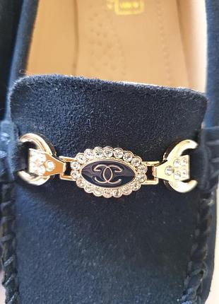 Новi стильні cинi лофери натуральна замша kdsl +подарунок