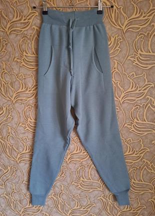 (869) отличные теплые вязаные женские спортивные штаны/размер  xs/s