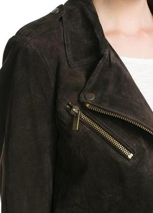 Замшевая женская коричневая косуха, куртка l -xl оригинал2 фото