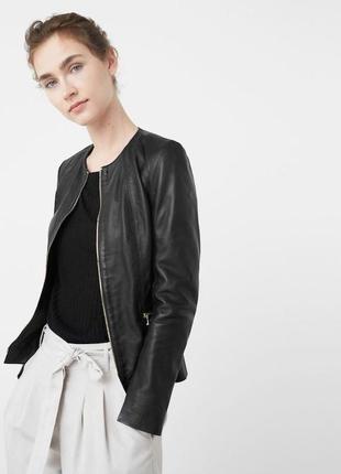 Кожаная женская куртка черная xxs-xs mango оригинал