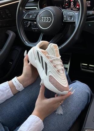 Кроссовки adidas ozelia beige black pink w8 фото