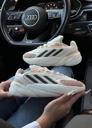 Кроссовки adidas ozelia beige black pink w2 фото