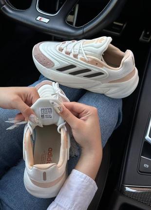 Кроссовки adidas ozelia beige black pink w6 фото