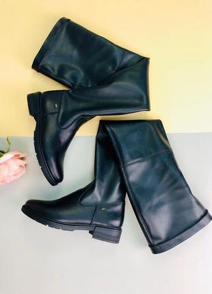 Lux обувь! кожаные демисезонные ботфорты сапоги чулки женские8 фото