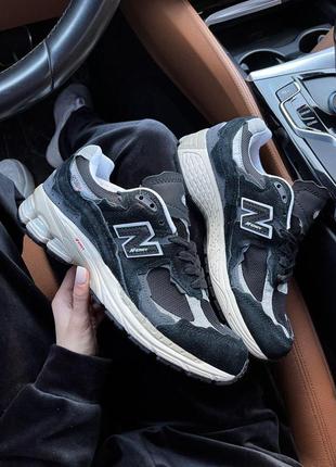 Женские кроссовки new balance 2002r black white v2 / smb