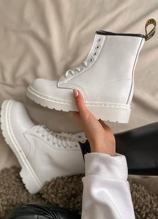 Черевики dr.martens  1460 white fur4 фото