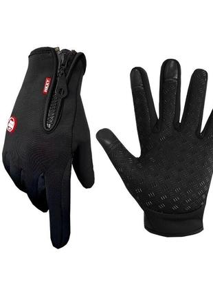 Зимние флисовые перчатки с сенсорными пальцами1 фото