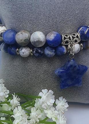 Браслет из натуральных камней содалит браслеты капонг