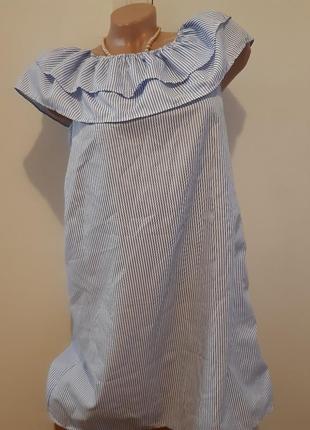 Платье туника с воланами в полоску размер m/s2 фото